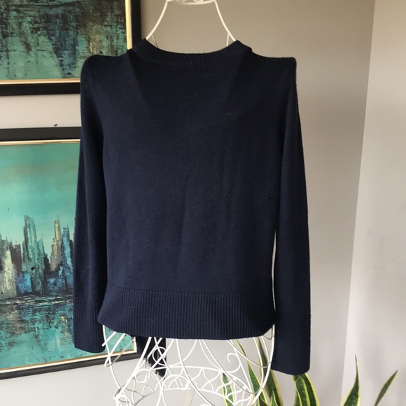 Milly Navy Sweater with Fringe Sz M - Picture 2 of 6